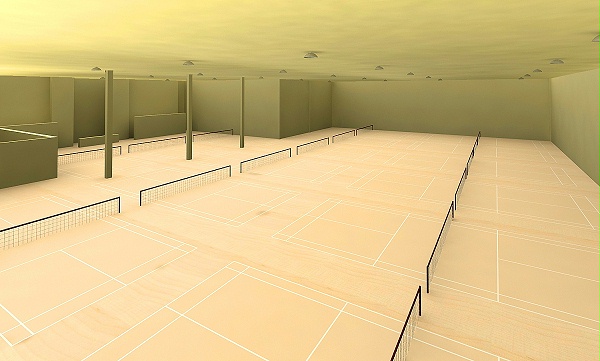 室内的篮球场PVC运动塑胶地板